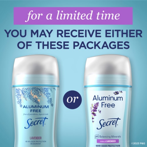 Secret for Women Aluminum-Free Deodorant Lavender Scent Perspective: left