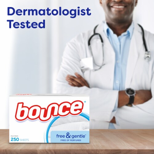 Bounce Free & Gentle Unscented Fabric Softener Dryer Sheets Perspective: left