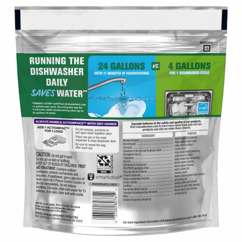 Cascade Platinum ActionPacs Lemon Scent Dishwasher Detergent Pods Perspective: left