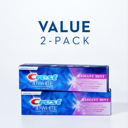 Crest 3D White Radiant Mint Teeth Whitening Toothpaste Perspective: left