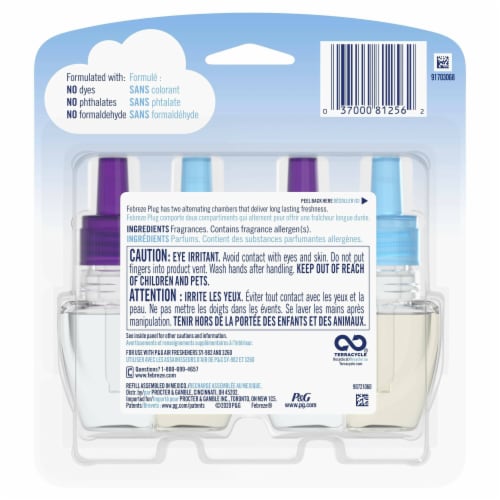 Febreze Mediterranean Lavender Odor Fighting Fade Defy PLUG Air Freshener Oil Refills Perspective: left