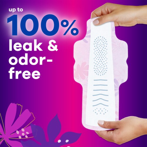 Always Radiant FlexFoam Pads with Wings Extra Heavy Overnight Absorbency Size 5 Scented Perspective: left
