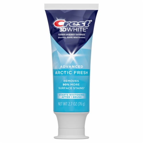 Crest 3D White Arctic Fresh Teeth Whitening Toothpaste Perspective: left