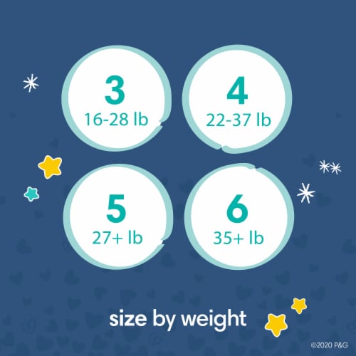 Pampers Swaddlers Overnights Size 3 Baby Diapers Perspective: left