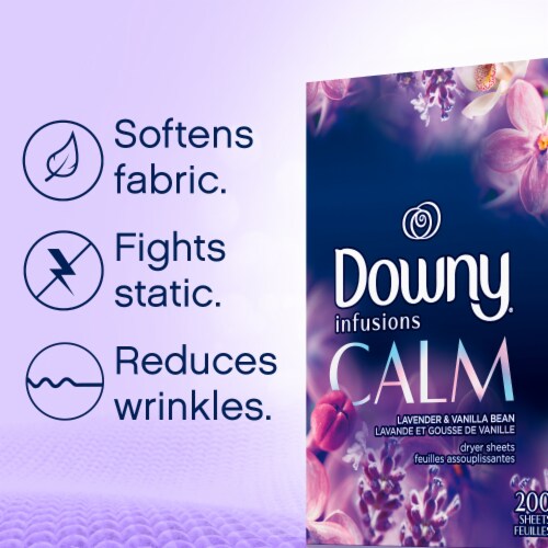 Downy® Infusions Lavender & Vanilla Bean Dryer Sheets Perspective: left
