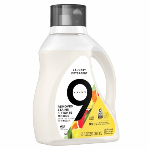 9 Elements Lemon Scent Liquid Laundry Detergent Perspective: left