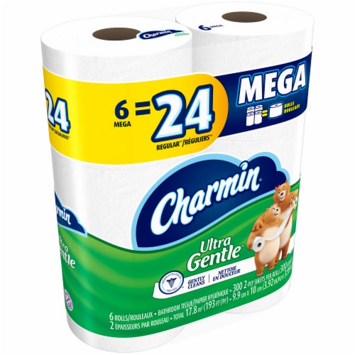 Charmin Ultra Gentle Mega Rolls Toilet Paper Tissue, 6 rolls - Baker's