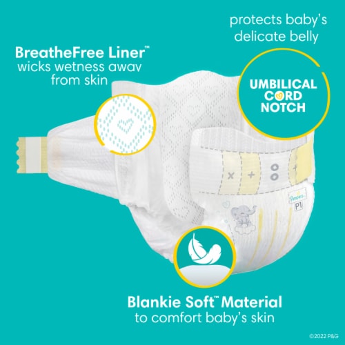 Pampers Swaddlers Preemie Baby Diapers Size P1 6 lbs 27 count