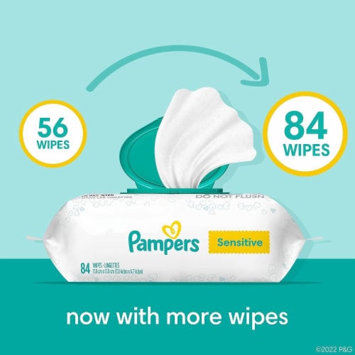 Pampers Sensitive Perfume Free Baby Wipes Perspective: left