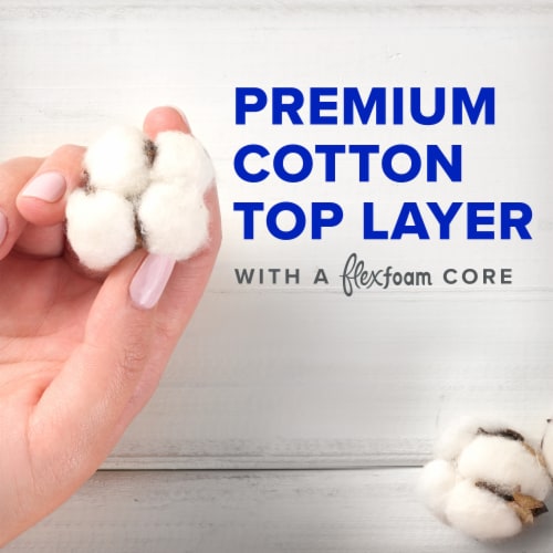 Always Pure Cotton FlexFoam Pads with Wings Heavy Flow Absorbency
