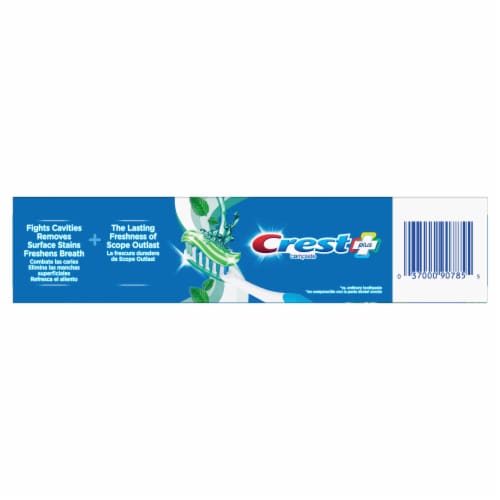 Crest + Scope Mint Outlast Complete Whitening Toothpaste Perspective: left