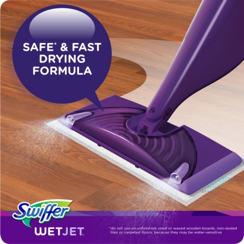 Swiffer WetJet Multi-Purpose and Hardwood Liquid Floor Cleaner Solution Lemon Refill Perspective: left