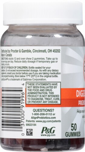 Align Digestive Health Prebiotic + Probiotic Gummies Perspective: left