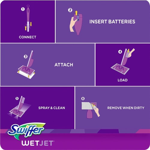 Swiffer WetJet Hardwood and Floor Spray Mop All-In-One Mopping Cleaner Starter Kit Perspective: left