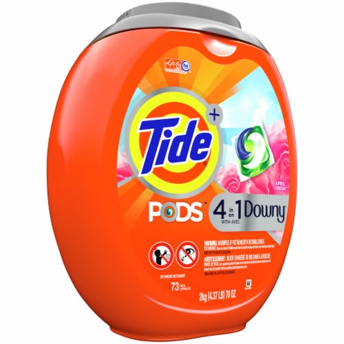 Tide 4-in-1 Downy April Fresh Liquid Laundry Pods Perspective: left