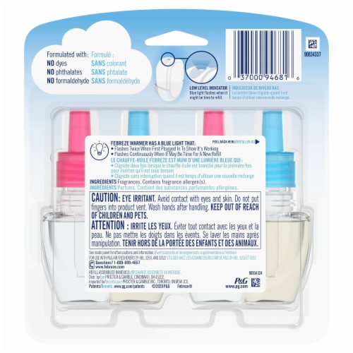 Febreze Downy April Fresh Odor-Eliminating Fade Defy PLUG Air Freshener Oil Refills Perspective: left