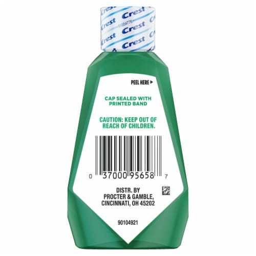 Crest Scope Classic Mouthwash, Original Mint Travel Size Perspective: left
