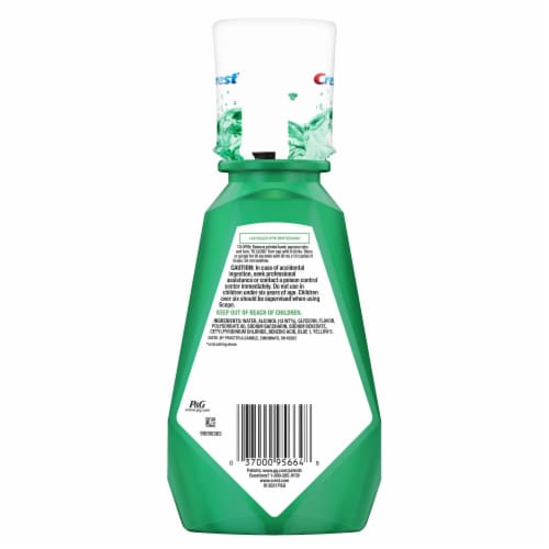 Crest Fresh Mint Scope Outlast Mouthwash Perspective: left