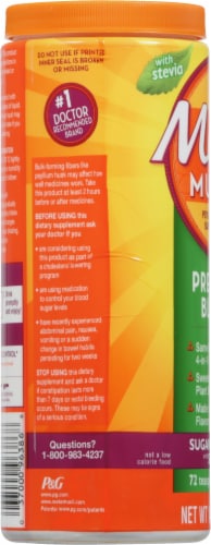 Metamucil Premium Blend Orange Flavor Psyllium Fiber Powder Supplement Perspective: left