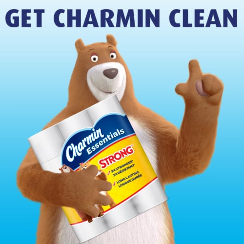 Charmin Essentials Strong Toilet Paper Tissue Mega Rolls Perspective: left