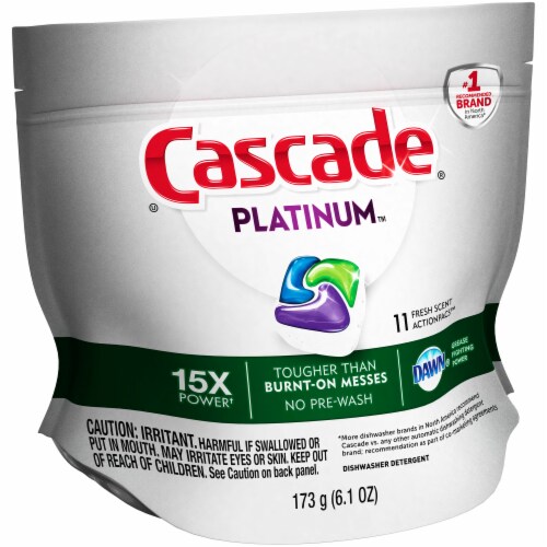 Cascade Platinum Dawn Fresh Scent Action Pacs  Dishwasher Detergent Perspective: left
