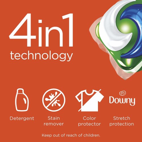 Tide PODS April Fresh with Downy Liquid Laundry Detergent Pacs Perspective: left