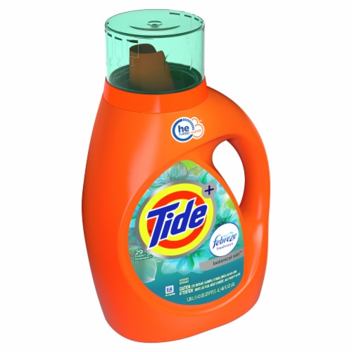 Tide Plus Febreze Freshness Botanical Rain Liquid Laundry Detergent Perspective: left
