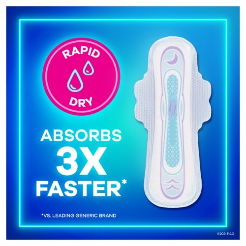 Always® Ultra Thin Size 4 Overnight Pads with Flexi-Wings Perspective: left