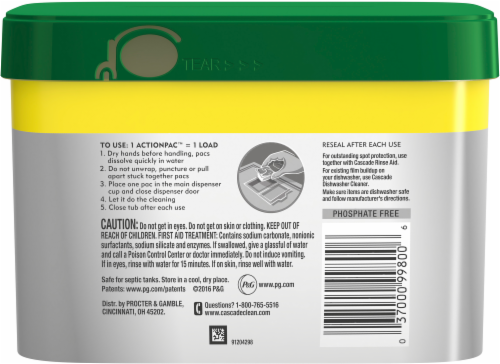 Cascade Platinum Fresh Scent Dishwasher Detergent Action Pacs Perspective: left