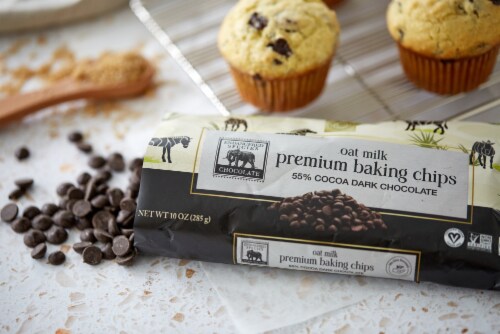 Endangered Species Oat Milk + 55% Dark Chocolate Baking Chips Perspective: left