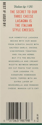 Michael Angelo's® Three Cheese Lasagna Frozen Meal Perspective: left