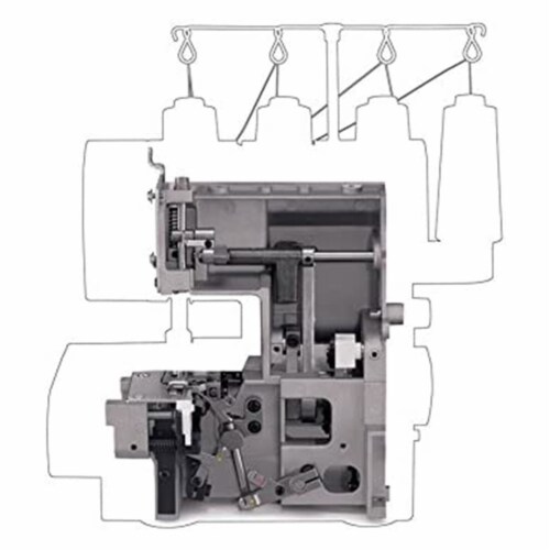 Singer 14HD854 120V Heavy Duty 2 to 4 Thread Stitch Serger Sewing Machine, Gray Perspective: left