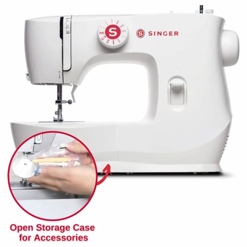 Singer MX60 Sewing Machine with 57 Stitch Applications and Accessories, White Perspective: left