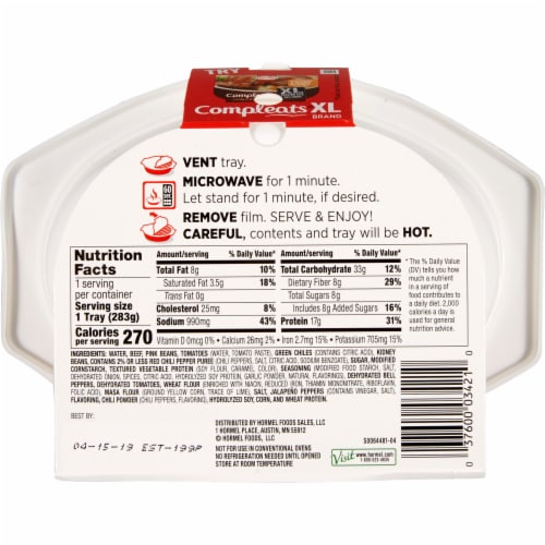 Hormel® Compleats® Chili with Beans Microwave Meal Perspective: left