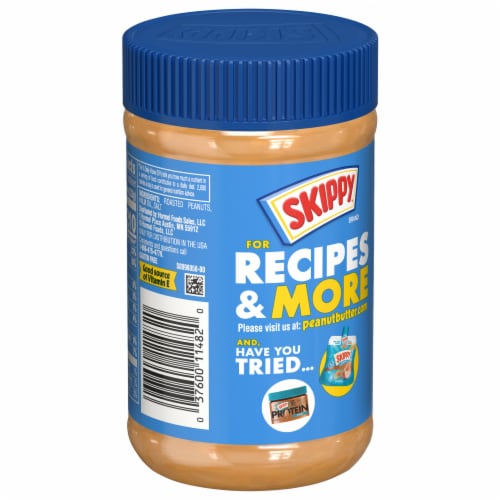 Skippy® No Sugar Added Chunky Peanut Butter Spread Perspective: left