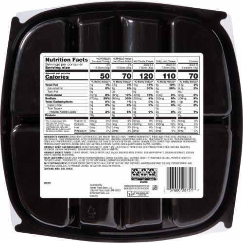 Hormel Gatherings® Honey Ham and Turkey with Cheese and Crackers Deli Party Tray Perspective: left