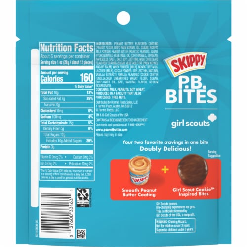 Skippy® P.B. Bites Girl Scout Cookie™ Chocolate Peanut Butter Snack Perspective: left