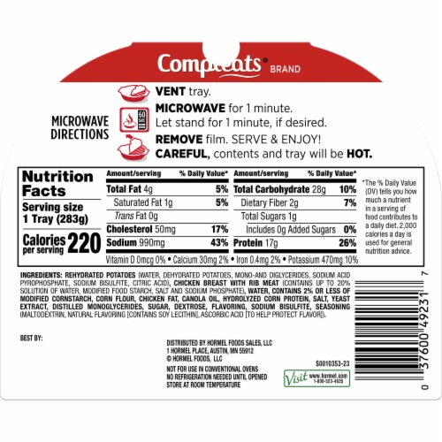 Hormel® Compleats® Chicken Breast & Gravy with Mashed Potatoes Microwave Meal Perspective: left