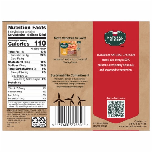 Hormel® Natural Choice® Uncured Hard Salami Deli Meat Perspective: left