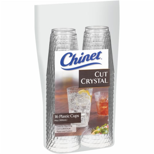 Chinet® Clear Crystal Plastic Cups Perspective: left