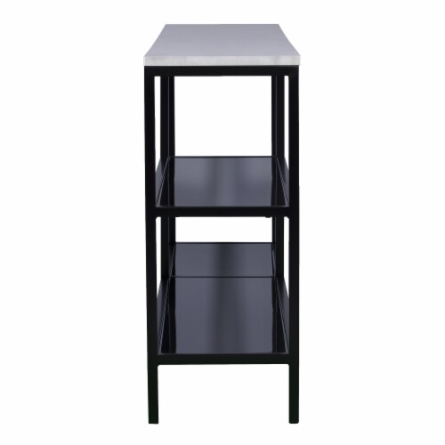 Holly & martin corman narrow black and grey faux marble console table deals