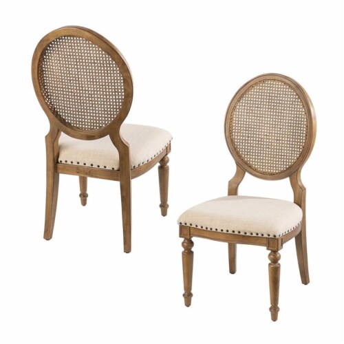 SEI Furniture Kippview 19.5 H Upholstered Dining Chair Natural/Cream (Set of 2) Perspective: left