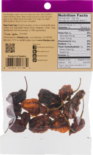Frieda's® Simply Dried Habanero Chiles Perspective: left