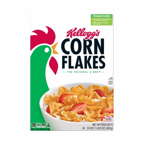 Kellogg's Corn Flakes Breakfast Cereal Original Perspective: left