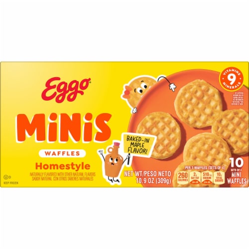 Kellogg's® Eggo® Minis Homestyle with Maple Flavor Frozen Waffles Perspective: left