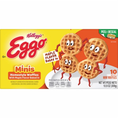 Eggo® Minis Homestyle with Maple Flavor Frozen Waffle Bites Perspective: left