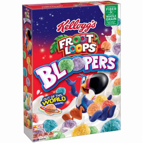 Kellogg's® Froot Loops Bloopers™ Loops Cereal 9.3 oz. Box Perspective: left