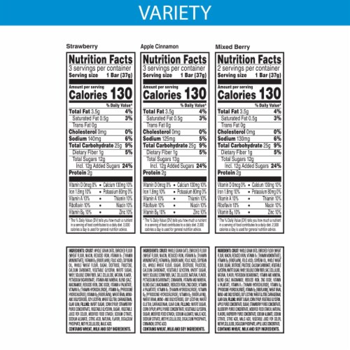 Nutri-Grain Variety Pack Soft Baked Breakfast Bars Perspective: left