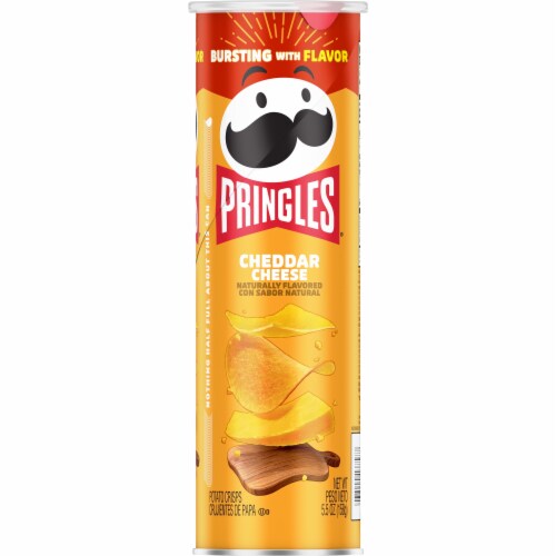 Pringles® Cheddar Cheese Potato Crisps Chips Perspective: left
