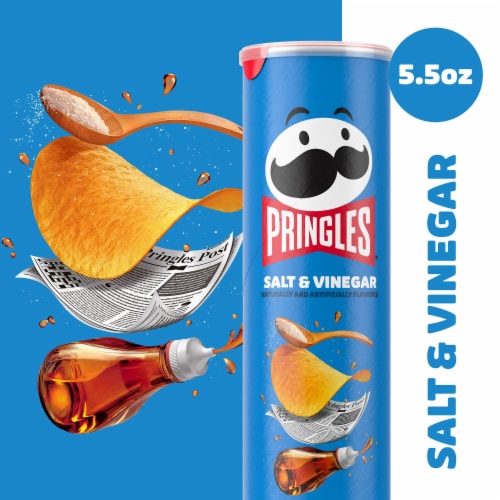 Pringles® Salt and Vinegar Potato Crisps Chips Perspective: left
